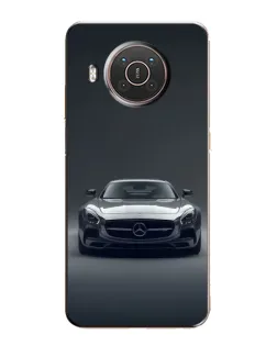 Чехол для Nokia X20 с картинкой «Mercedes на черном»