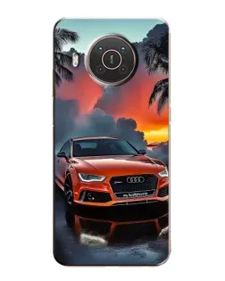 Чехол для Nokia X20 с картинкой «Audi — закат»