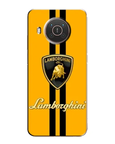 Чехол для Nokia X20 с картинкой «Lamborghini Stripe желтый»