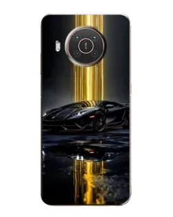 Чехол для Nokia X20 с картинкой «Ночной Lamborghini драйв»