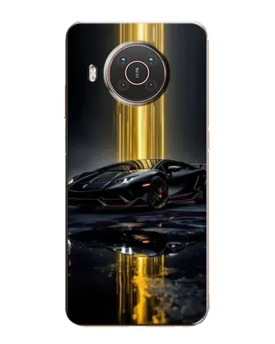 Чехол для Nokia X20 с картинкой «Ночной Lamborghini драйв»