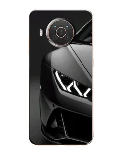 Чехол для Nokia X20 с картинкой «Lamborghini фары детализация»