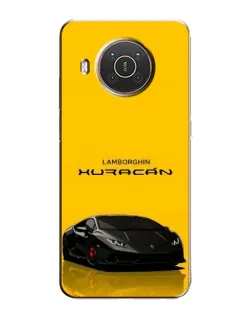 Чехол для Nokia X20 с картинкой «Lamborghini Huracan черный»