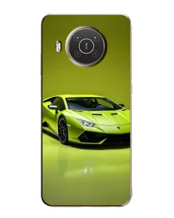 Чехол для Nokia X20 с картинкой «Салатовый Lamborghini Huracan»