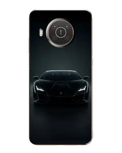 Чехол для Nokia X20 с картинкой «Черный Lamborghini Aventador»