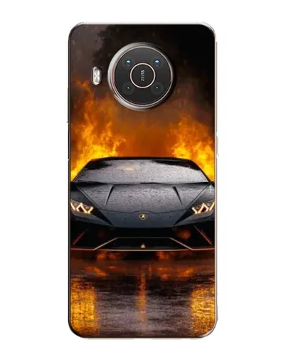 Чехол для Nokia X20 с картинкой «Lamborghini в огне»