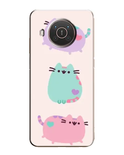 Чехол для Nokia X20 с картинкой «Pusheen трио»