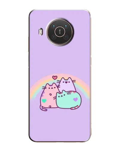 Чехол для Nokia X20 с картинкой «Радужные Пушины»
