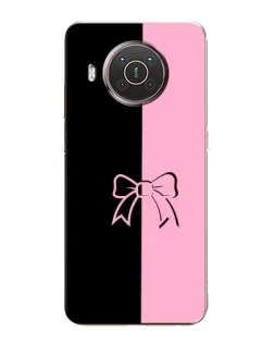 Чехол для Nokia X20 с картинкой «Половинки банта»