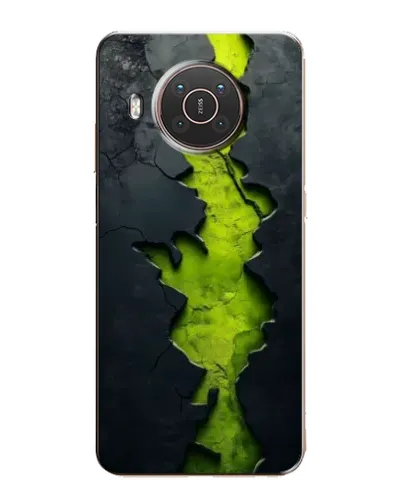 Чехол для Nokia X20 с картинкой «Салатовый разлом скалы»