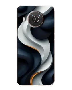 Чохол для Nokia X20 з картинкою «Об'ємні чорно-білі стрічки»