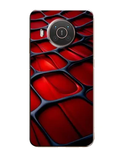 Чехол для Nokia X20 с картинкой «Красная глянцевая сетка»
