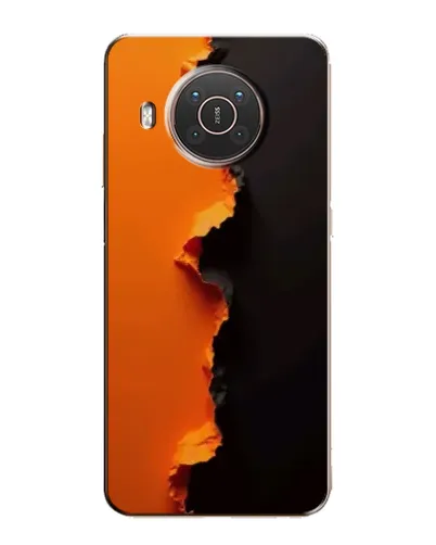 Чехол для Nokia X20 с картинкой «Оранжевый разлом»