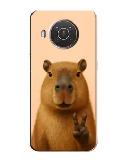 Чехол для Nokia X20 с картинкой «Капибара виктория»