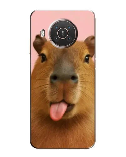 Чехол для Nokia X20 с картинкой «Капибара с языком»