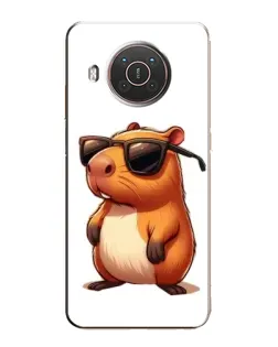 Чехол для Nokia X20 с картинкой «Капибара в очках»
