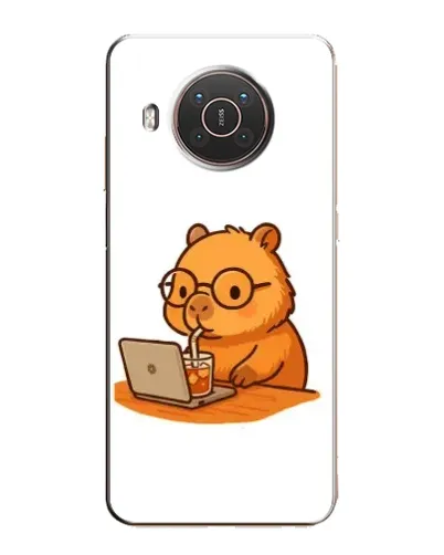 Чехол для Nokia X20 с картинкой «Капибара с ноутбуком»