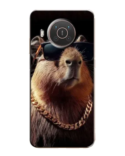 Чехол для Nokia X20 с картинкой «Капибара золотая цепь»