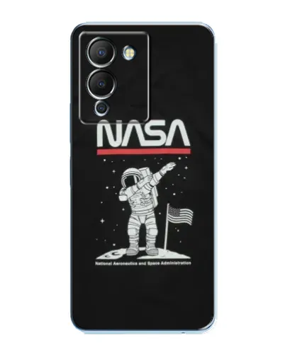 Чехол для Infinix Note 12 (G96) с картинкой «NASA — шагаем по Луне»