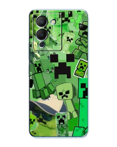 Чехол для Infinix Note 12 (G96) с картинкой «Криперы Minecraft»