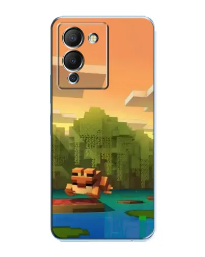Чехол для Infinix Note 12 (G96) с картинкой «Майнкрафт закат солнца»