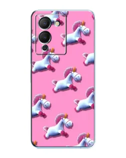 Чехол для Infinix Note 12 (G96) с картинкой «Единороги на розовом»