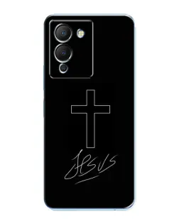 Чехол для Infinix Note 12 (G96) с картинкой «Графический крест Jesus»