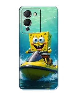 Чехол для Infinix Note 12 (G96) с картинкой «Спанч Боб на гидроцикле»