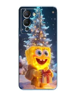 Чехол для Infinix Note 12 (G96) с картинкой «Рождественский Спанч Боб»