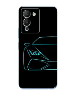 Чохол для Infinix Note 12 (G96) з картинкою «Блакитний силует Lamborghini»