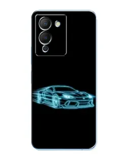 Чохол для Infinix Note 12 (G96) з картинкою «Неоновий контур Lamborghini»