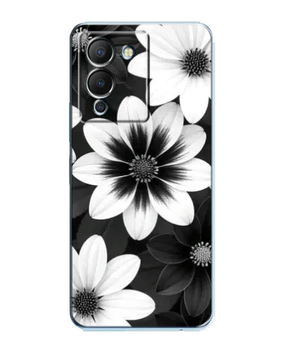 Чехол для Infinix Note 12 (G96) с картинкой «Монохромные астры»