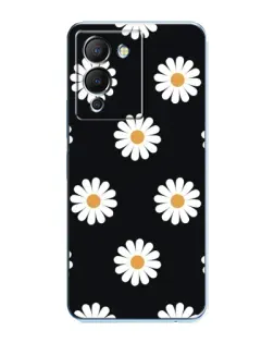 Чехол для Infinix Note 12 (G96) с картинкой «Ромашки на черном»