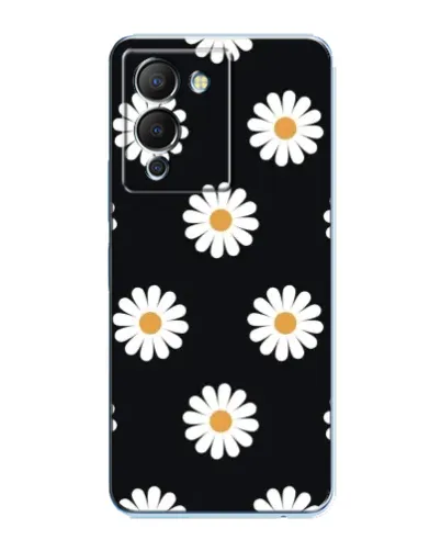 Чехол для Infinix Note 12 (G96) с картинкой «Ромашки на черном»