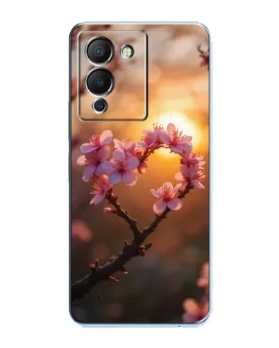 Чехол для Infinix Note 12 (G96) с картинкой «Розовый цвет сердце на фоне заката»