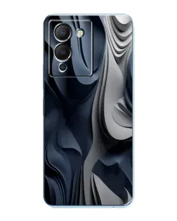 Чехол для Infinix Note 12 (G96) с картинкой «Объемные синие складки»