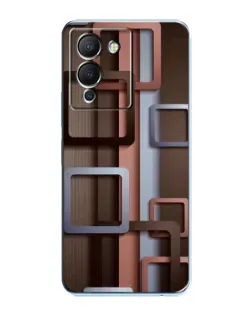 Чехол для Infinix Note 12 (G96) с картинкой «Коричневые объемные квадраты»