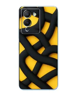 Чехол для Infinix Note 12 (G96) с картинкой «Черное желтое переплетение»