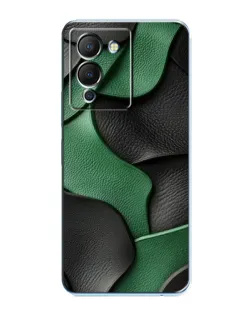 Чехол для Infinix Note 12 (G96) с картинкой «Зеленые кожаные волны»
