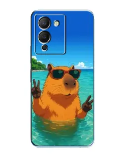 Чехол для Infinix Note 12 (G96) с картинкой «Морская капибара»
