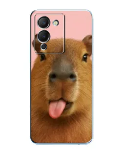 Чехол для Infinix Note 12 (G96) с картинкой «Капибара с языком»