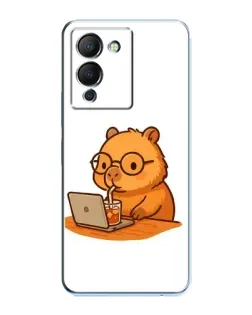 Чехол для Infinix Note 12 (G96) с картинкой «Капибара с ноутбуком»