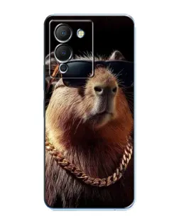 Чехол для Infinix Note 12 (G96) с картинкой «Капибара золотая цепь»