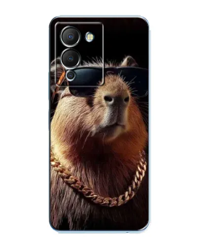 Чехол для Infinix Note 12 (G96) с картинкой «Капибара золотая цепь»