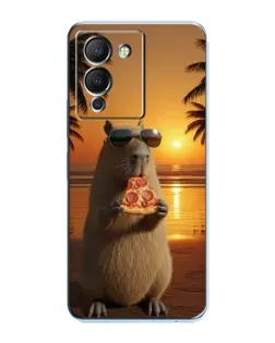 Чехол для Infinix Note 12 (G96) с картинкой «Капибара с пиццей»