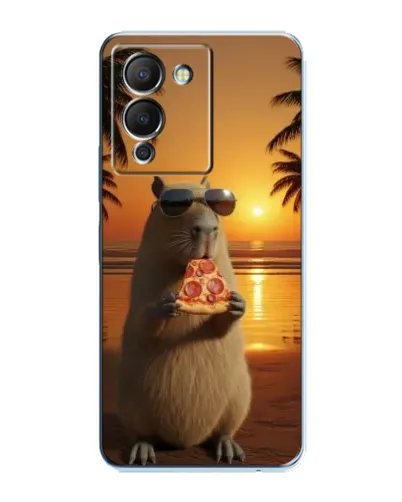 Чехол для Infinix Note 12 (G96) с картинкой «Капибара с пиццей»