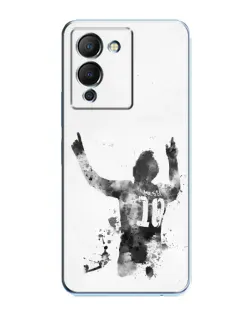 Чехол для Infinix Note 12 (G96) с картинкой «Черно-белый силуэт Месси»
