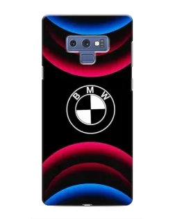Чехол для Samsung Galaxy Note 9 с картинкой «Логотип BMW и неоновые дуги»
