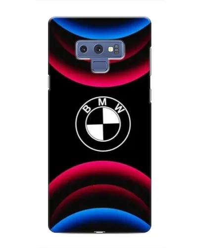 Чехол для Samsung Galaxy Note 9 с картинкой «Логотип BMW и неоновые дуги»