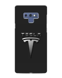 Чехол для Samsung Galaxy Note 9 с картинкой «Стальной логотип Tesla»
